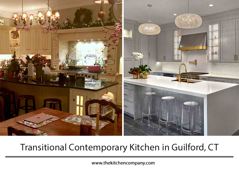 Transitional Contemporary before and After kitchen Guilford Connecticut